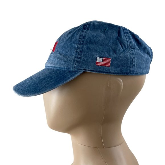 Otto Cap Blue Denim Embroidered Strapback Baseball Cap (18-202) - Picture 2 of 5